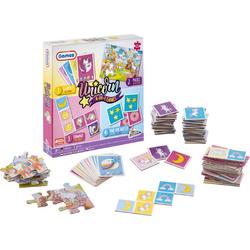Grafix 4-in-1 Kaartspellen voor Kinderen | Thema Unicorn | Kwartet - Memory - Domino - Puzzel | denkspel | Spellen voor meisjes | Geschikt voor kinderen vanaf 5 jaar